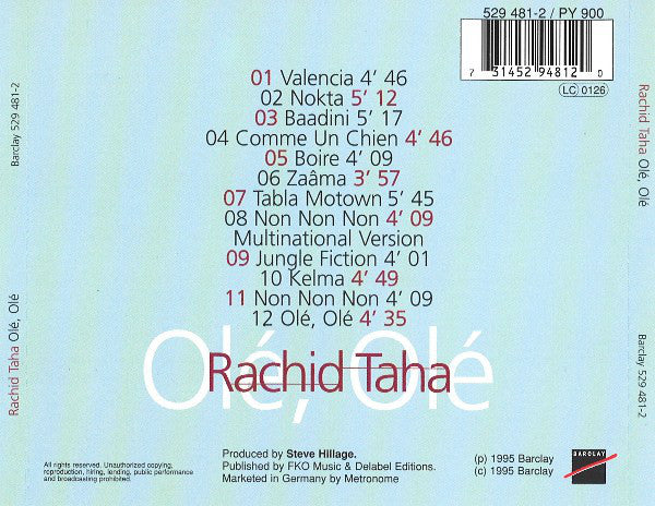 Rachid Taha - Olé, Olé (CD, Album) - Image 2