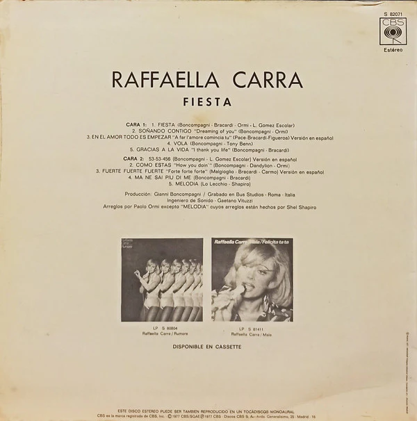 Raffaella Carra* - Fiesta (LP, Album) - Image 2