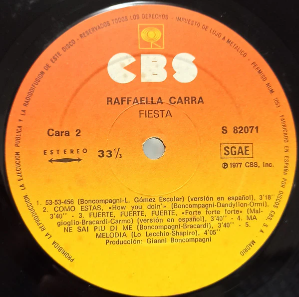 Raffaella Carra* - Fiesta (LP, Album) - Image 4