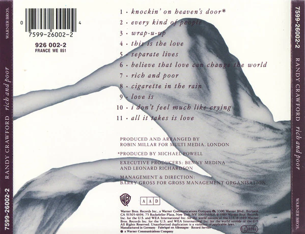 Randy Crawford - Rich And Poor (CD, Album) - Image 2