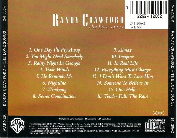 Randy Crawford - The Love Songs (CD, Comp) - Image 2