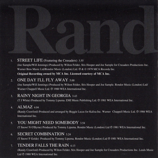 Randy Crawford - The Very Best Of Randy Crawford (CD, Comp) - Image 4