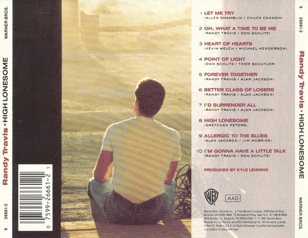 Randy Travis - High Lonesome (CD, Album) - Image 2