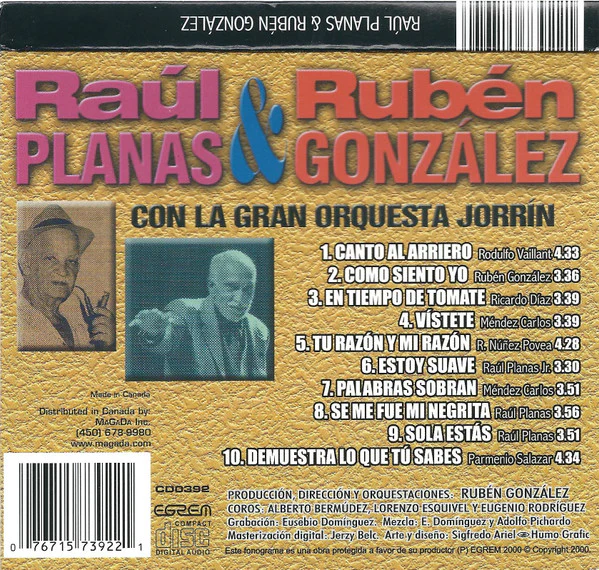 Raúl Planas & Rubén González Con Enrique Jorrin Y Su Orquesta - Dos Grandes (CD, Album) - Image 2