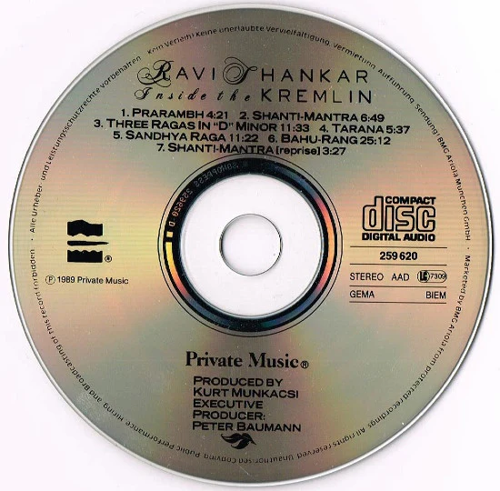 Ravi Shankar - Inside The Kremlin (CD, Album, RE) - Image 3