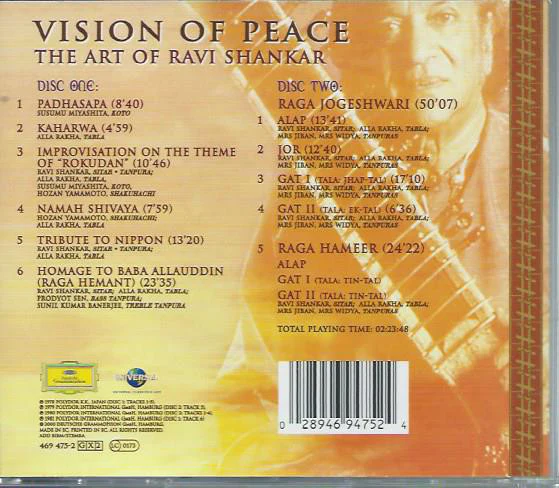 Ravi Shankar - Vision Of Peace: The Art Of Ravi Shankar (2xCD, Comp) - Image 2