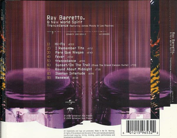 Ray Barretto & New World Spirit Featuring James Moody & Los Papines - Trancedance (CD) - Image 2