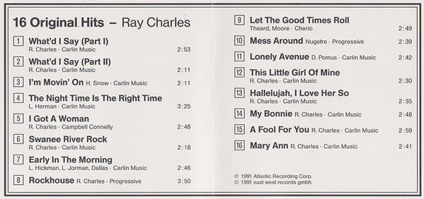 Ray Charles - Ray Charles "16 Original Hits" (CD, Comp) - Image 2