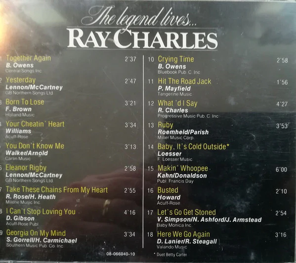Ray Charles - The Legend Lives... (CD, Comp, RE) - Image 2