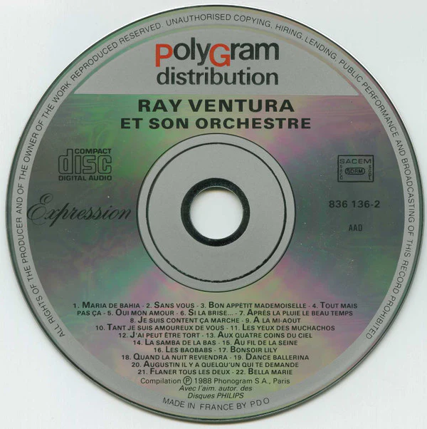 Ray Ventura Et Son Orchestre - Ray Ventura Et Son Orchestre (CD, Comp) - Image 3