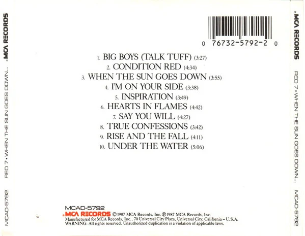 Red 7 - When The Sun Goes Down (CD, Album) - Image 2