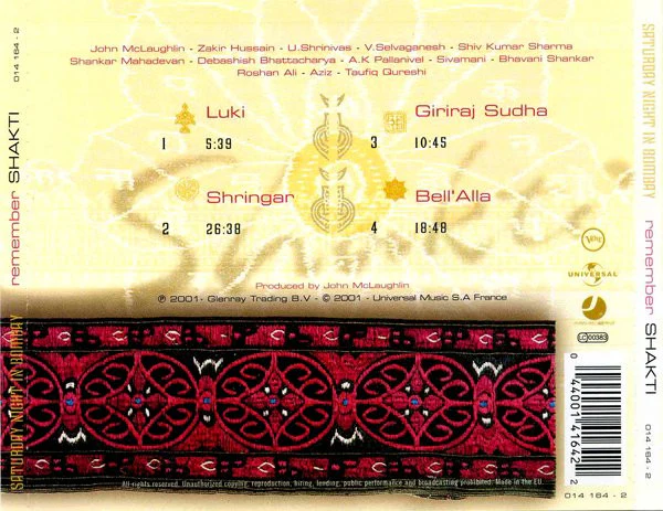 Remember Shakti* - Saturday Night In Bombay (CD, Album) - Image 2