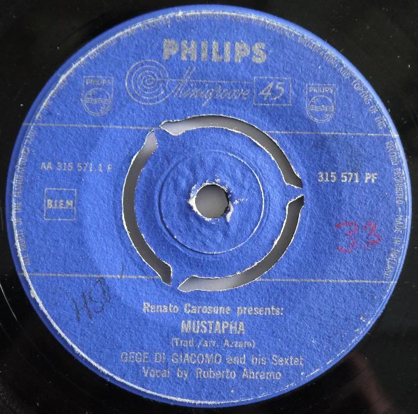 Renato Carosone Presents: Gege Di Giacomo And His Sextet - Mustapha / Por Dos Besos (7", Single)