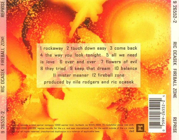 Ric Ocasek - Fireball Zone (CD, Album) - Image 3