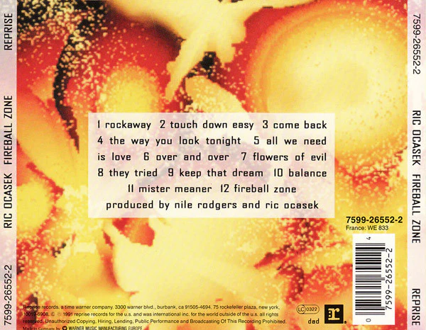Ric Ocasek - Fireball Zone (CD, Album) - Image 2