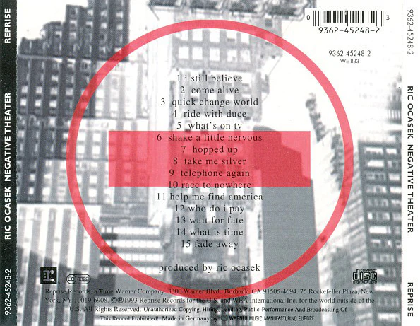 Ric Ocasek - Negative Theater (CD, Album) - Image 3