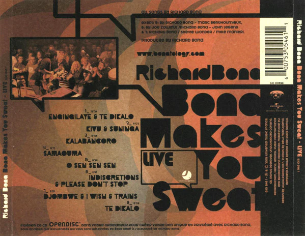 Richard Bona - Bona Makes You Sweat - Live (CD, Album) - Image 2