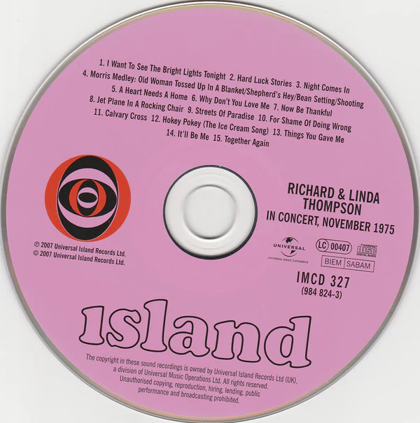 Richard & Linda Thompson - …In Concert, November 1975 (CD, Album) - Image 4