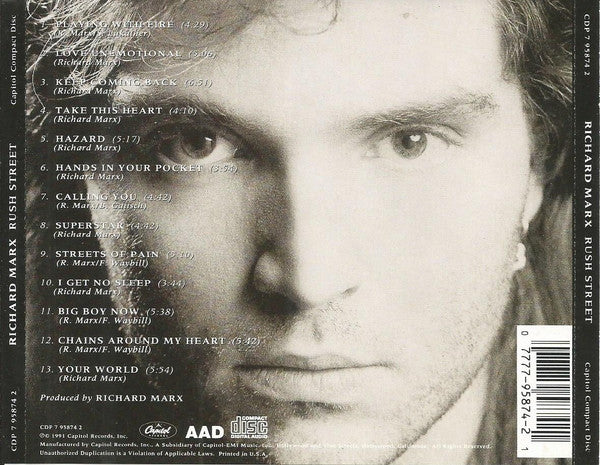 Richard Marx - Rush Street (CD, Album) - Image 2