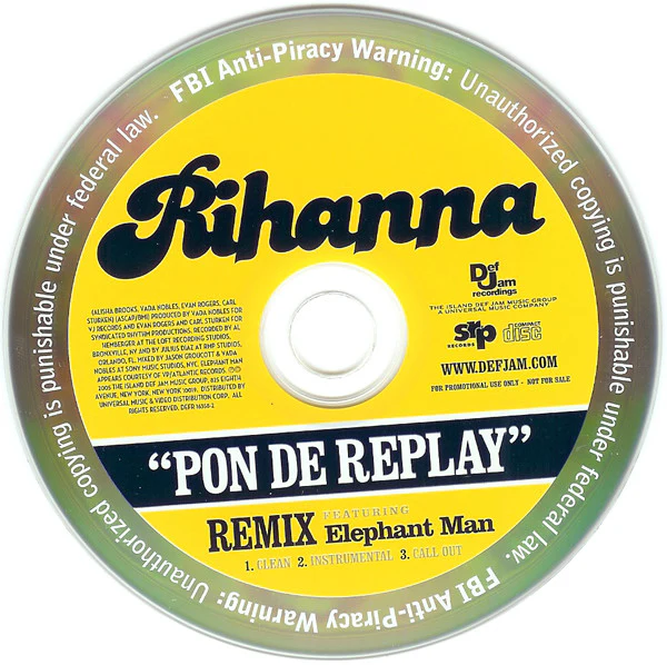 Rihanna Feat. Elephant Man - Pon De Replay (Remix) (CD, Promo) - Image 2