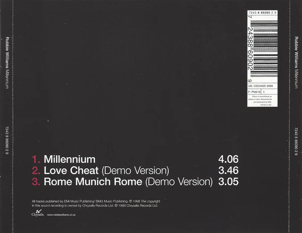 Robbie Williams - Millennium (CD, Single, Ltd, CD1) - Image 2