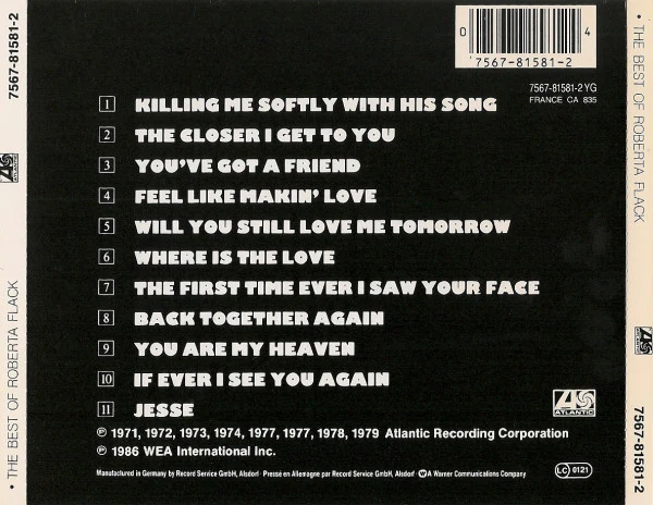 Roberta Flack - The Best Of Roberta Flack (CD, Comp, RE) - Image 2