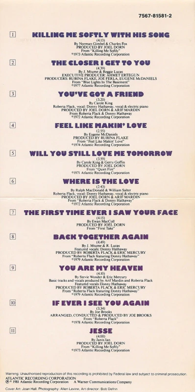 Roberta Flack - The Best Of Roberta Flack (CD, Comp, RE) - Image 4