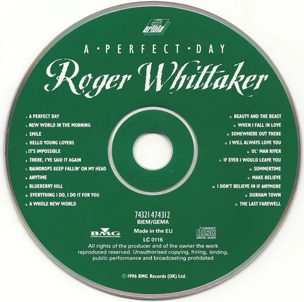 Roger Whittaker - A Perfect Day (Greatest Hits & More) (CD, Comp) - Image 3