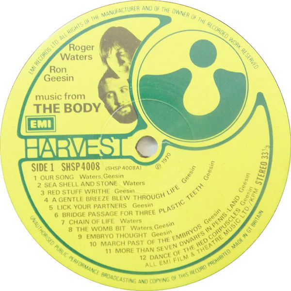 Ron Geesin & Roger Waters - Music From The Body (LP, Album, RP) - Image 3