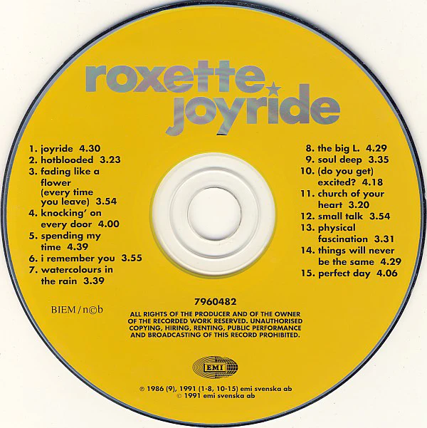 Roxette - Joyride (CD, Album) - Image 3