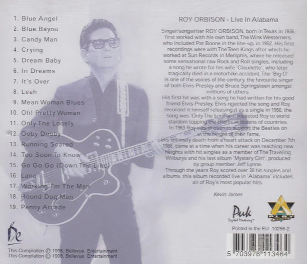 Roy Orbison - Live In Alabama (CD, Album) - Image 2