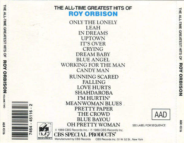 Roy Orbison - The All-Time Greatest Hits Of Roy Orbison (CD, Comp, RE) - Image 2