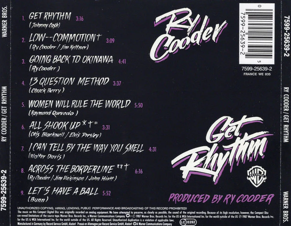 Ry Cooder - Get Rhythm (CD, Album, RP) - Image 2