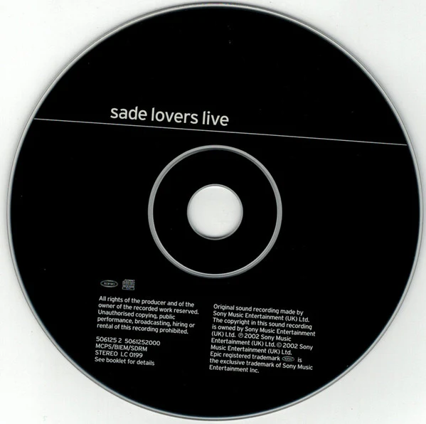 Sade - Lovers Live (CD, Album) - Image 3
