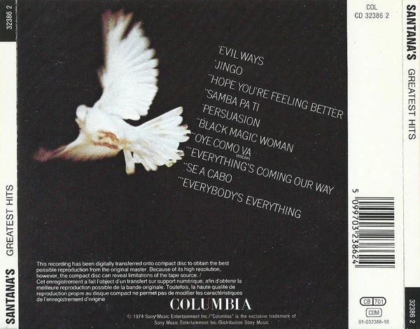 Santana - Santana's Greatest Hits (CD, Comp, RE) - Image 5