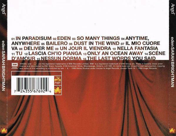 Sarah Brightman - Eden (CD, Album) - Image 2