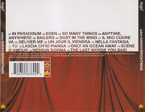 Sarah Brightman - Eden (CD, Album) - Image 2
