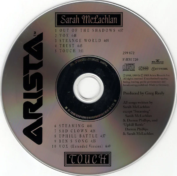 Sarah McLachlan - Touch (CD, Album) - Image 3