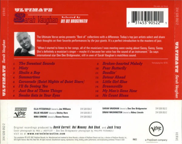 Sarah Vaughan - Ultimate Sarah Vaughan (CD, Comp) - Image 3