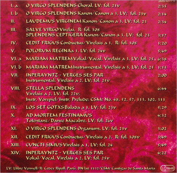 Sarband & Osnabrücker Jugendchor - Llibre Vermell (CD, Album) - Image 4