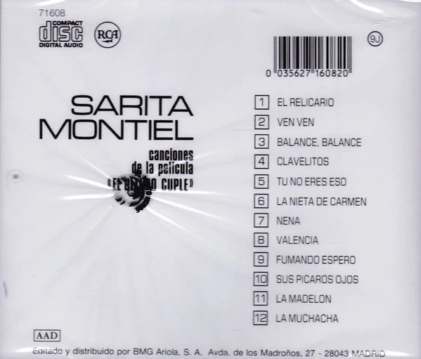 Sarita Montiel* - Canciones De La Película "El Último Cuplé" (CD, Album) - Image 2