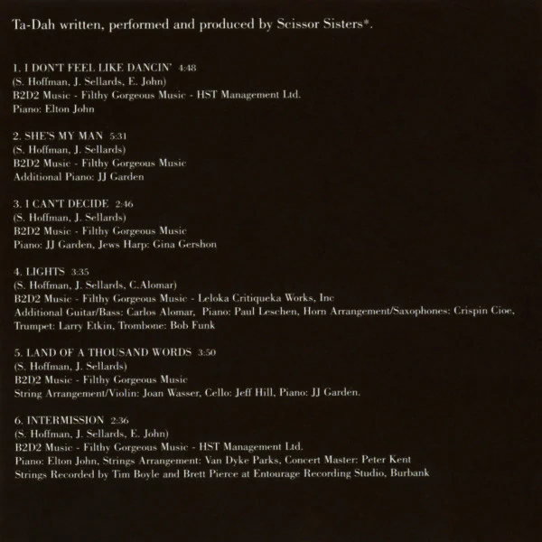 Scissor Sisters - Ta-Dah (CD, Album) - Image 2