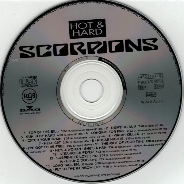 Scorpions - Hot & Hard (Including Live Performances) (CD, Comp) - Image 3