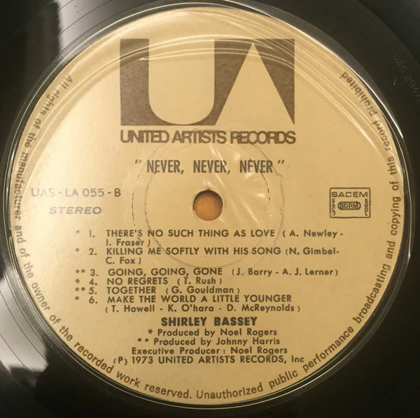 Shirley Bassey - Never Never Never (LP, Album) - Image 4