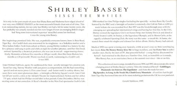 Shirley Bassey - Sings The Movies (CD, Comp) - Image 2