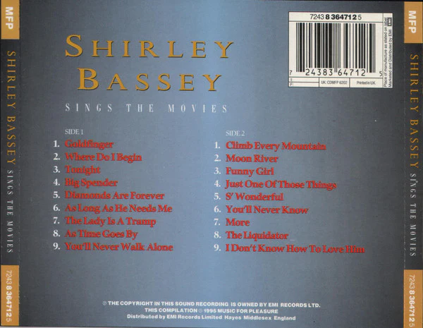 Shirley Bassey - Sings The Movies (CD, Comp) - Image 4