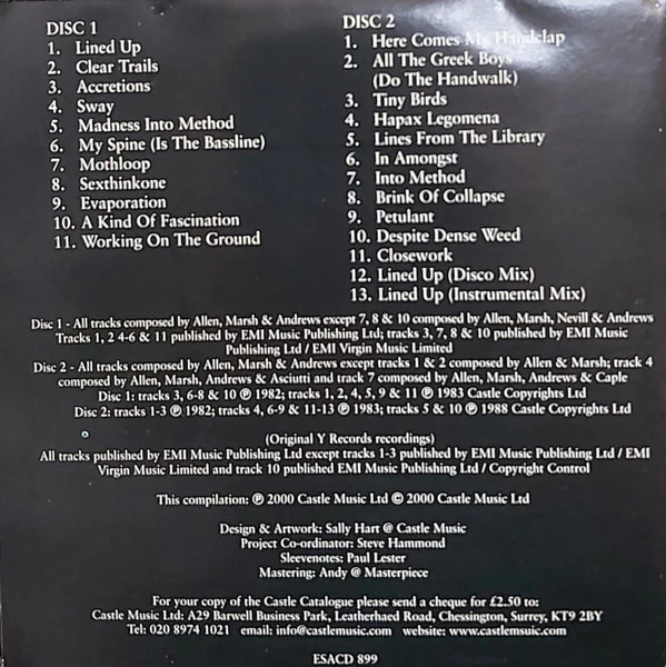 Shriekback - The Y Records Years (2xCD, Comp) - Image 2