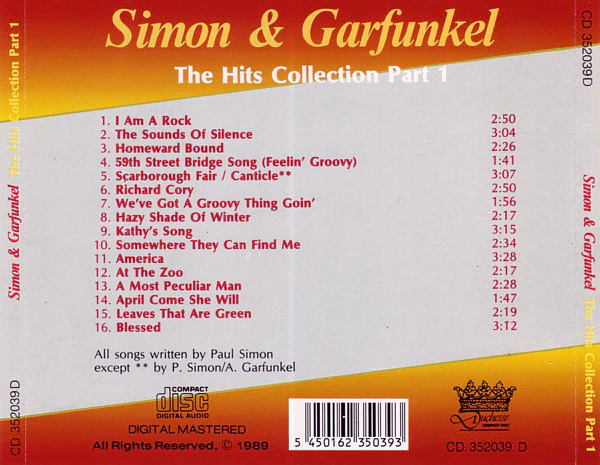Simon & Garfunkel - The Hits Collection Part 1 (CD, Comp) - Image 2