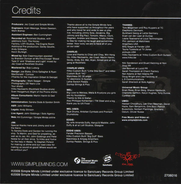 Simple Minds - Graffiti Soul (CD, Album) - Image 2