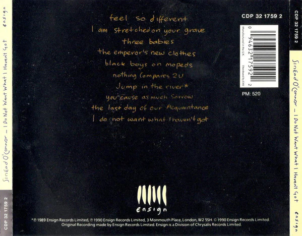 Sinéad O'Connor - I Do Not Want What I Haven't Got (CD, Album, RE) - Image 2